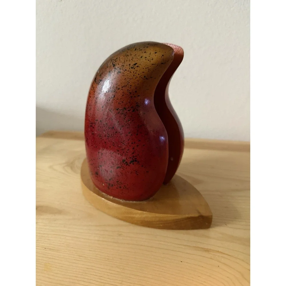Vintage Guatemalan Wood-Carved Painted Mango‎ Napkin Holder Tropical Resort
